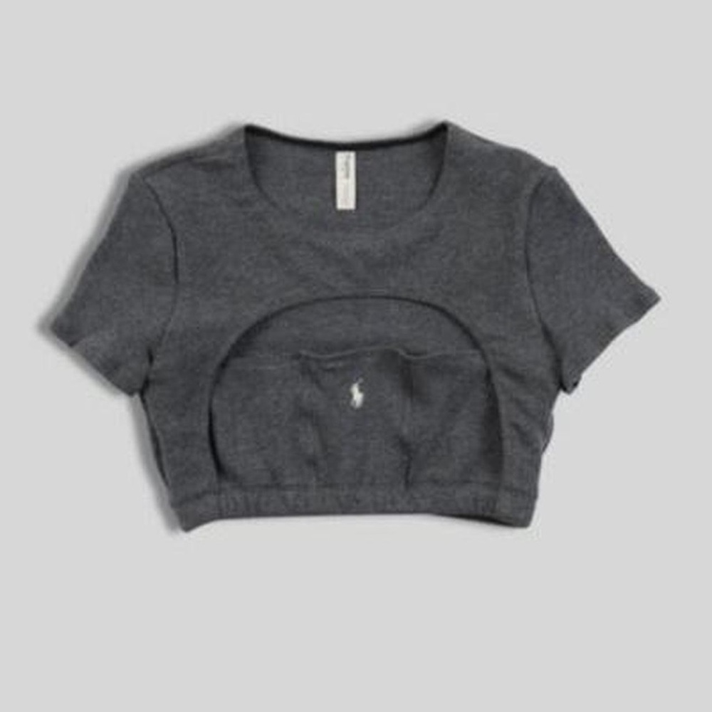 Frankie Collective Rework vintage dark grey Polo Cut out tee